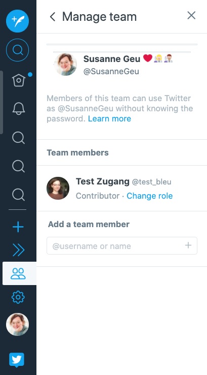 Tweetdeck Add a team member