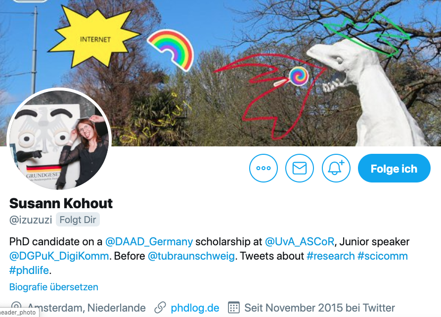 Twitter Biografie Susann Kohout