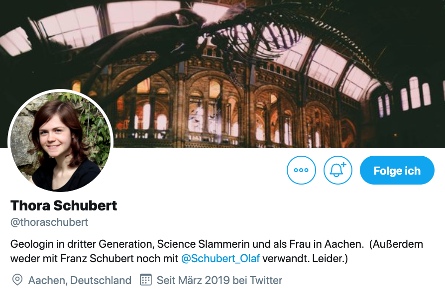 Twitter Biografie Thora Schubert